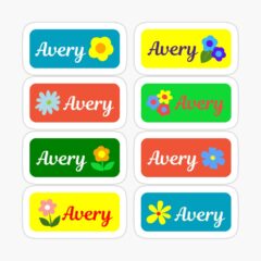 AVERY Colorful Sticker with flower design