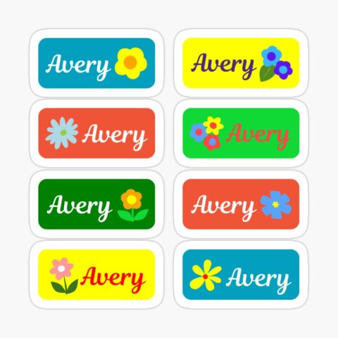 AVERY Colorful Sticker with flower design