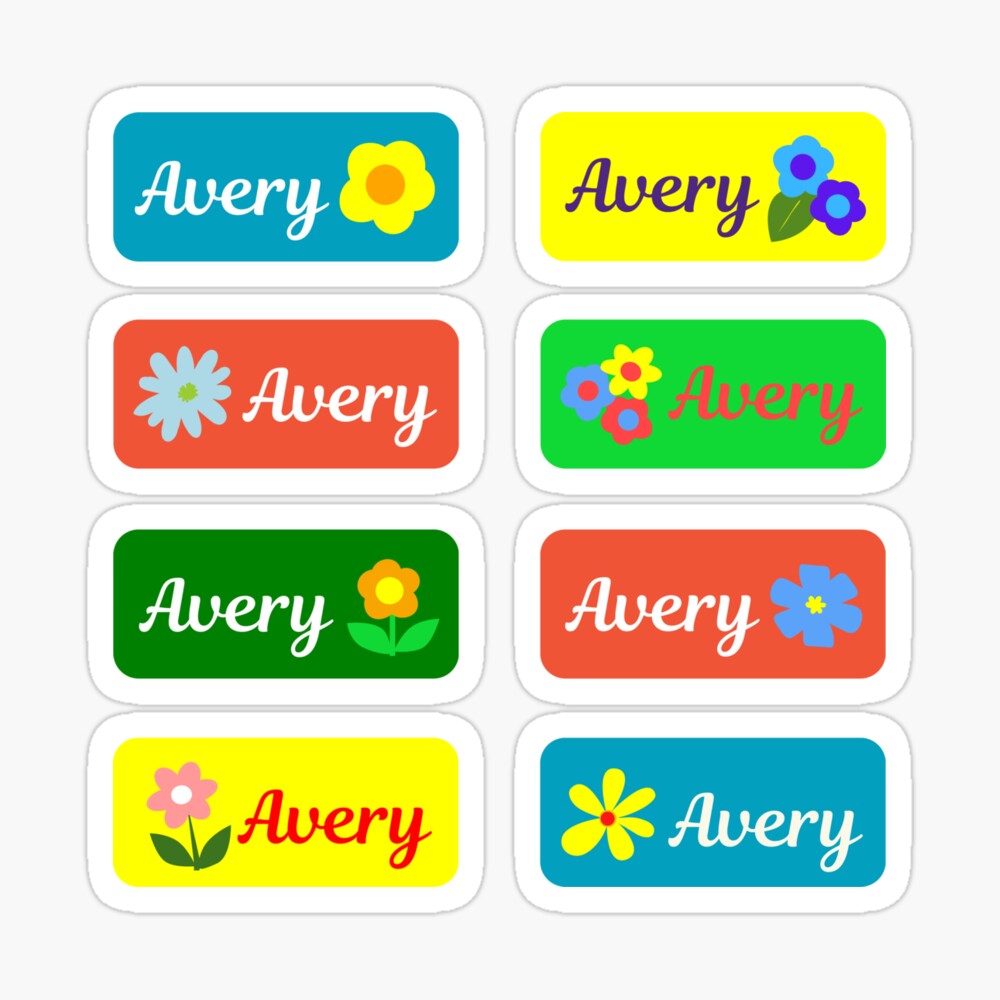 AVERY Colorful Sticker with flower design