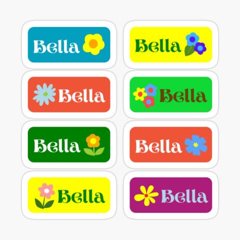 Bella Colorful Sticker with flower design