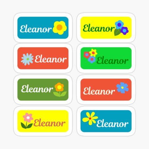 ELEANOR Colorful Sticker with flower design