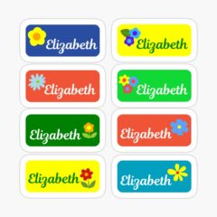 Elizabeth Colorful Sticker with flower design