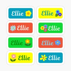 ELLIE Colorful Sticker with flower design
