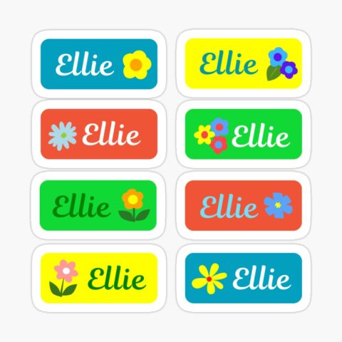 ELLIE Colorful Sticker with flower design