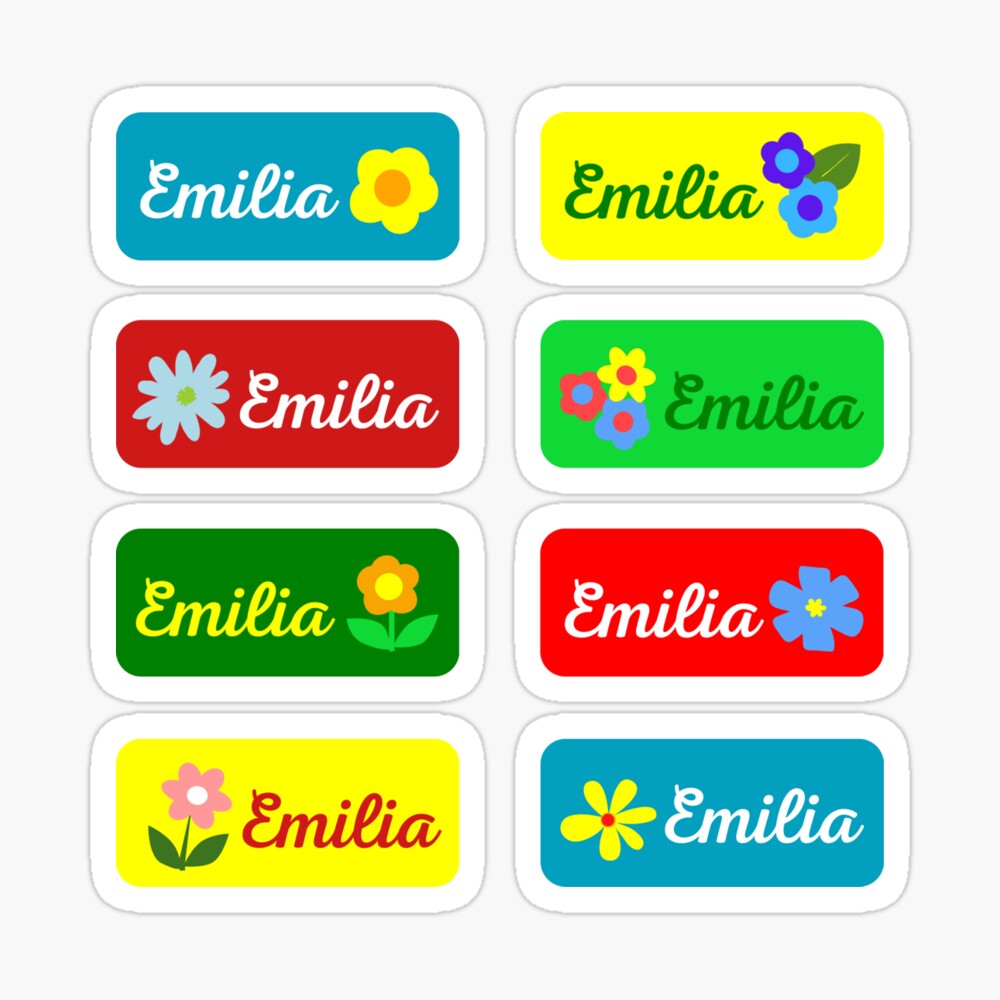 EMILIA Colorful Sticker with flower design