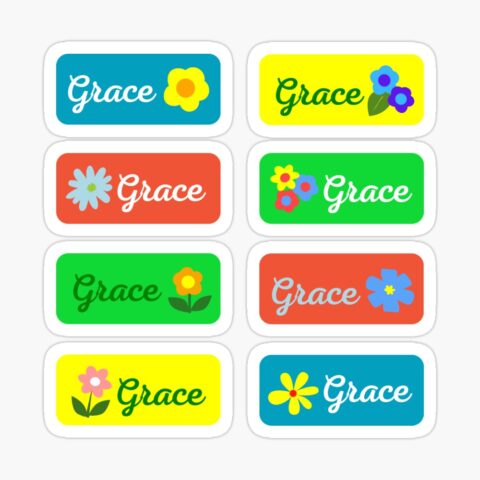 GRACE Colorful Sticker with flower design
