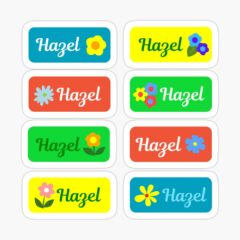 HAZEL Colorful Sticker with flower design