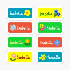 ISABELLA Colorful Sticker with flower design