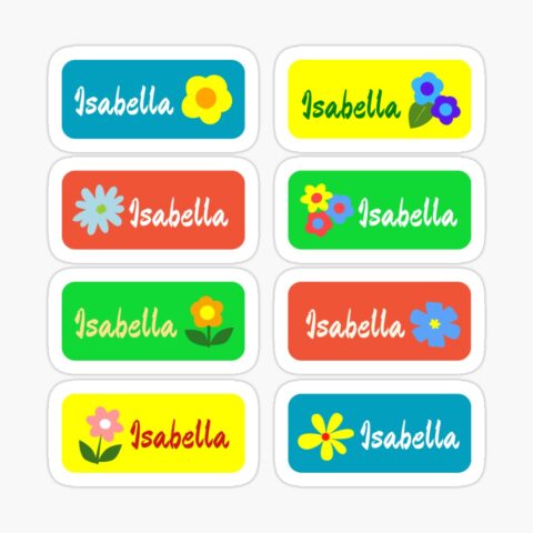 ISABELLA Colorful Sticker with flower design