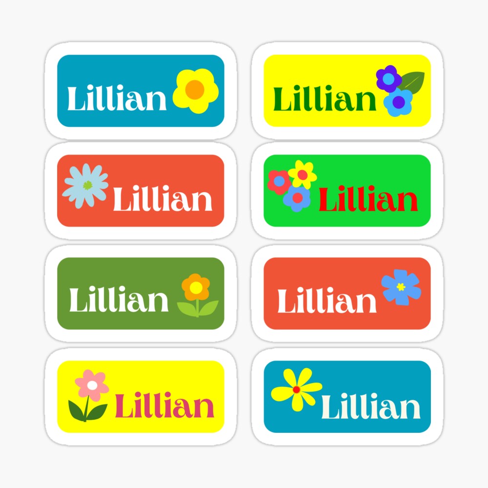 LILLIAN Colorful Sticker with flower design