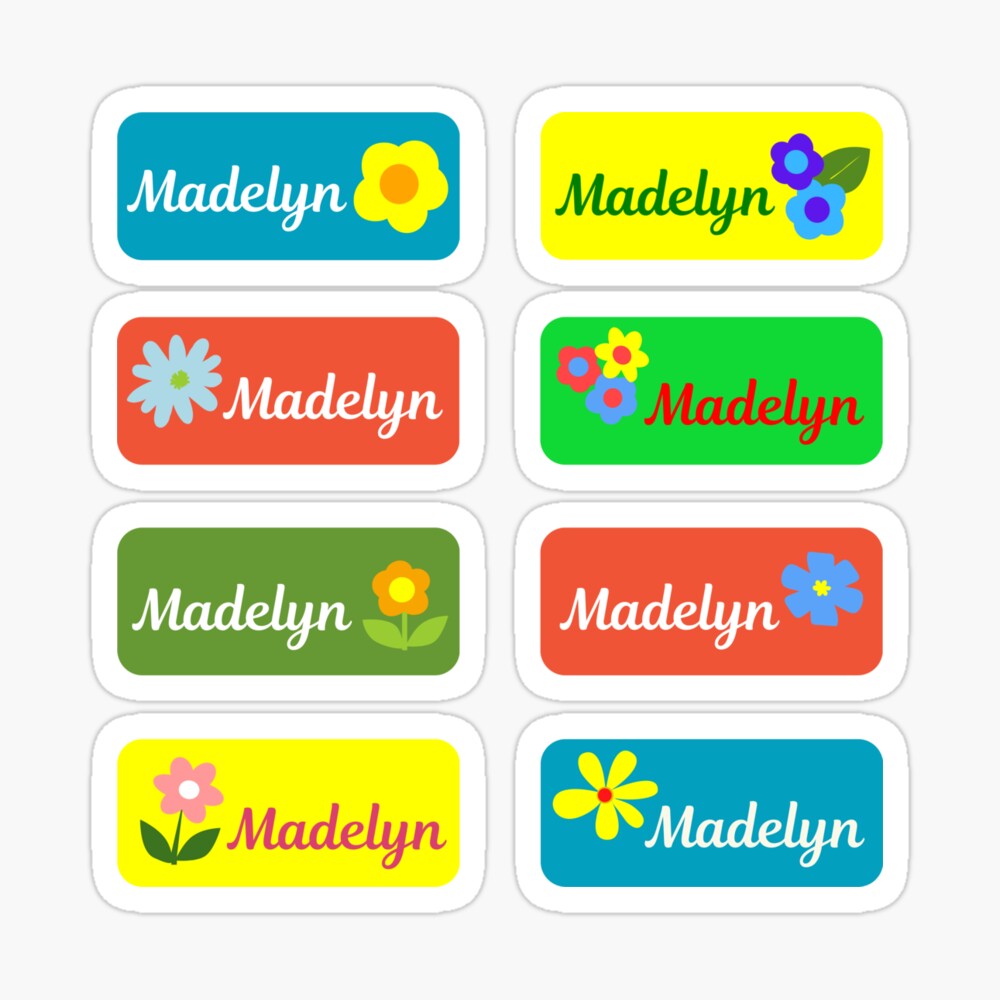 MADELYN Colorful Sticker with flower design