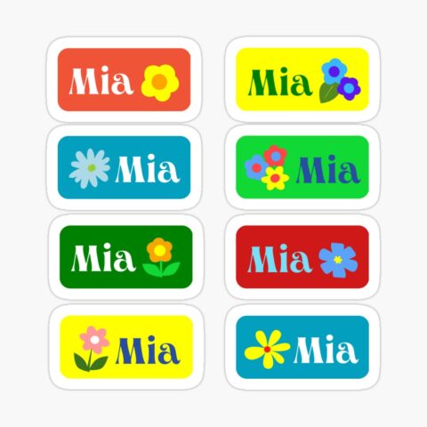 MIA Colorful Sticker with flower design