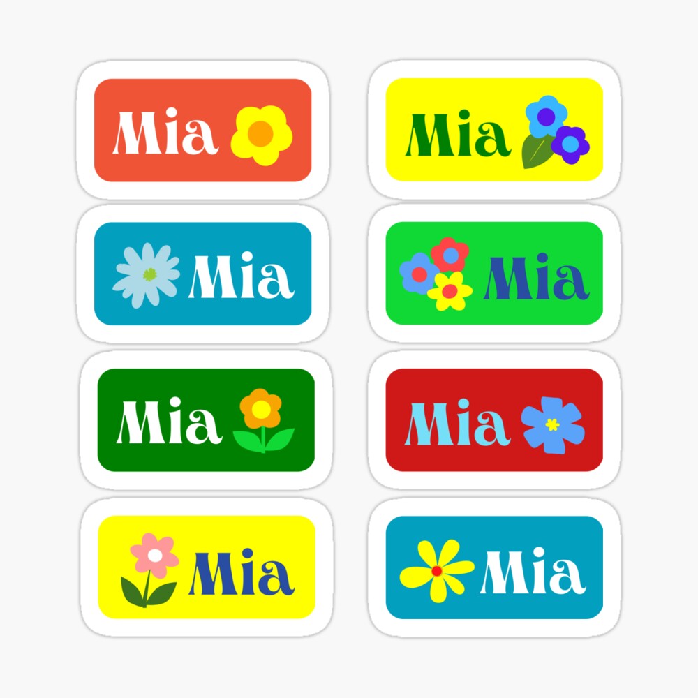 MIA Colorful Sticker with flower design