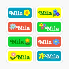 MILA Colorful Sticker with flower design