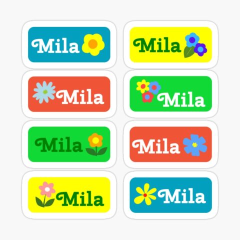 MILA Colorful Sticker with flower design