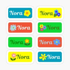 NORA Colorful Sticker with flower design