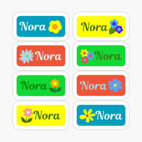 NORA Colorful Sticker with flower design
