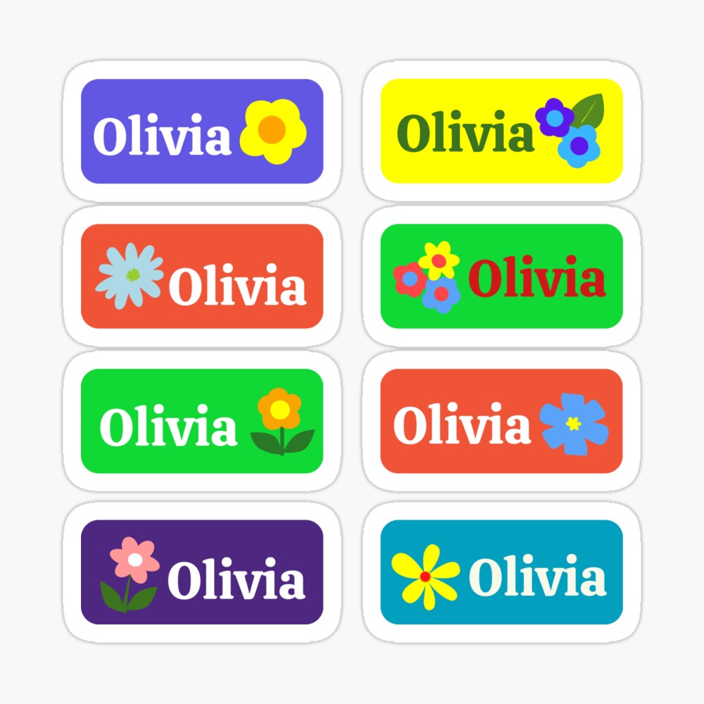 OLIVIA Colorful Sticker with flower design