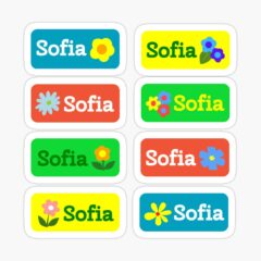 SOFIA Colorful Sticker with flower design