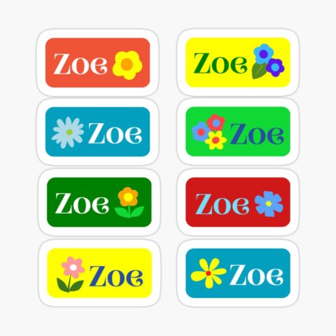 ZOE Colorful Sticker with flower design